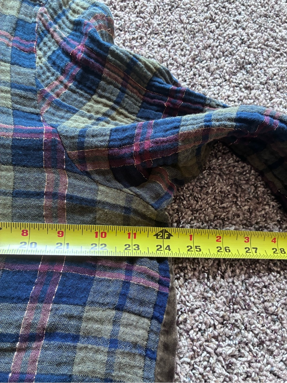 Johnny Was Plaid Velvet Back Embroidered Button Down Blue XL Autumn Style - Picture 7 of 10